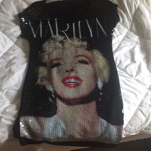 Oversized sequin Marilyn Monroe t shirt